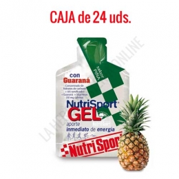 Gel con Guaran Nutrisport sabor pia caja de 24 uds.