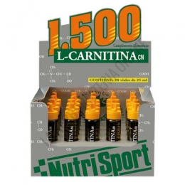 L-Carnitina 1500 mg. lquida Nutrisport sabor naranja caja 20 viales